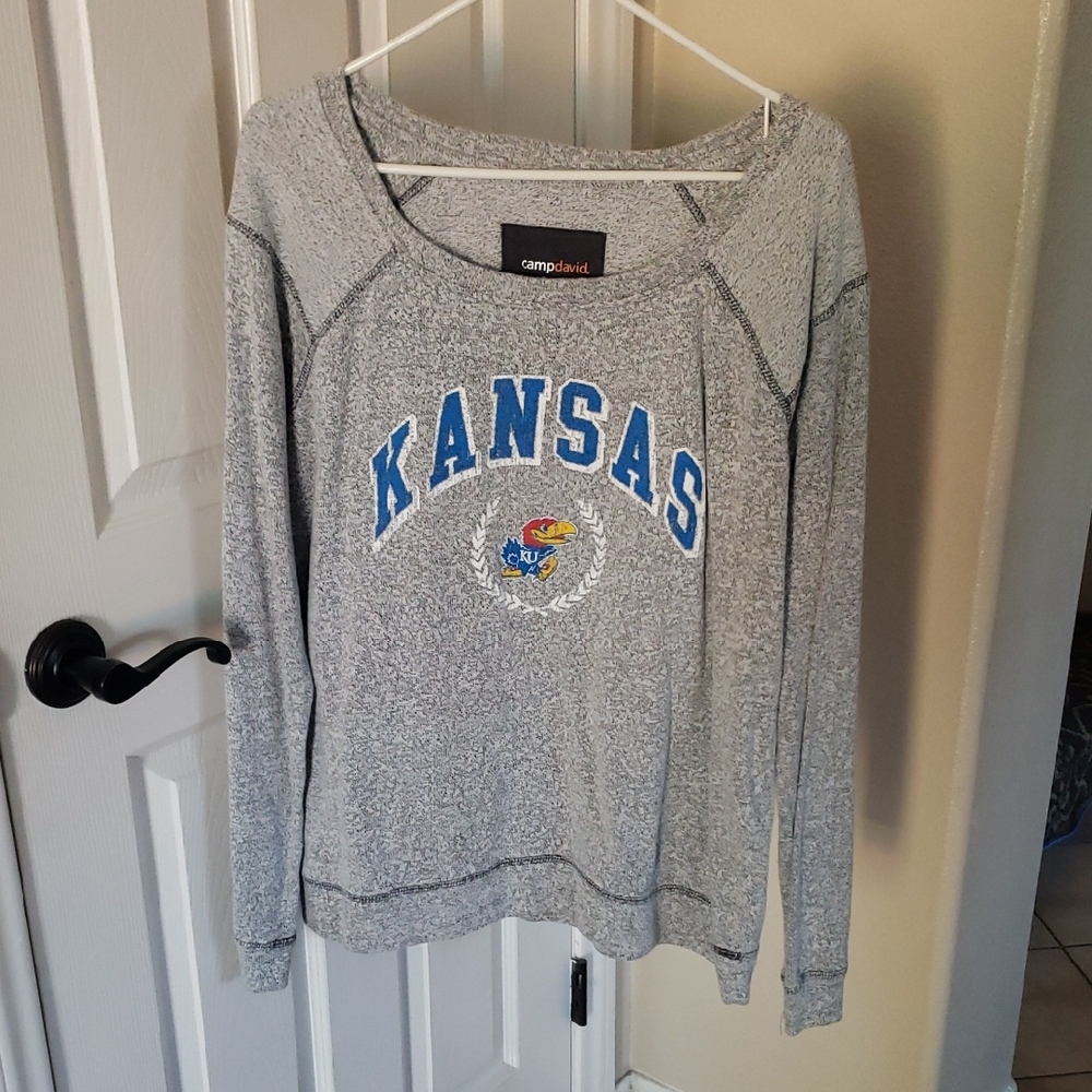 Gray Kansas Jayhawks Women's Top